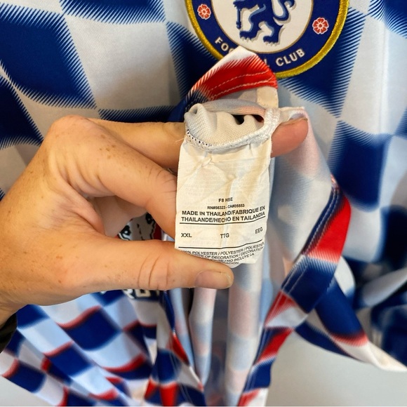 Nike Men's Chelsea Squad Top GX2 Whit Blue Practice jersey Size XXL Soccer - Picture 6 of 7